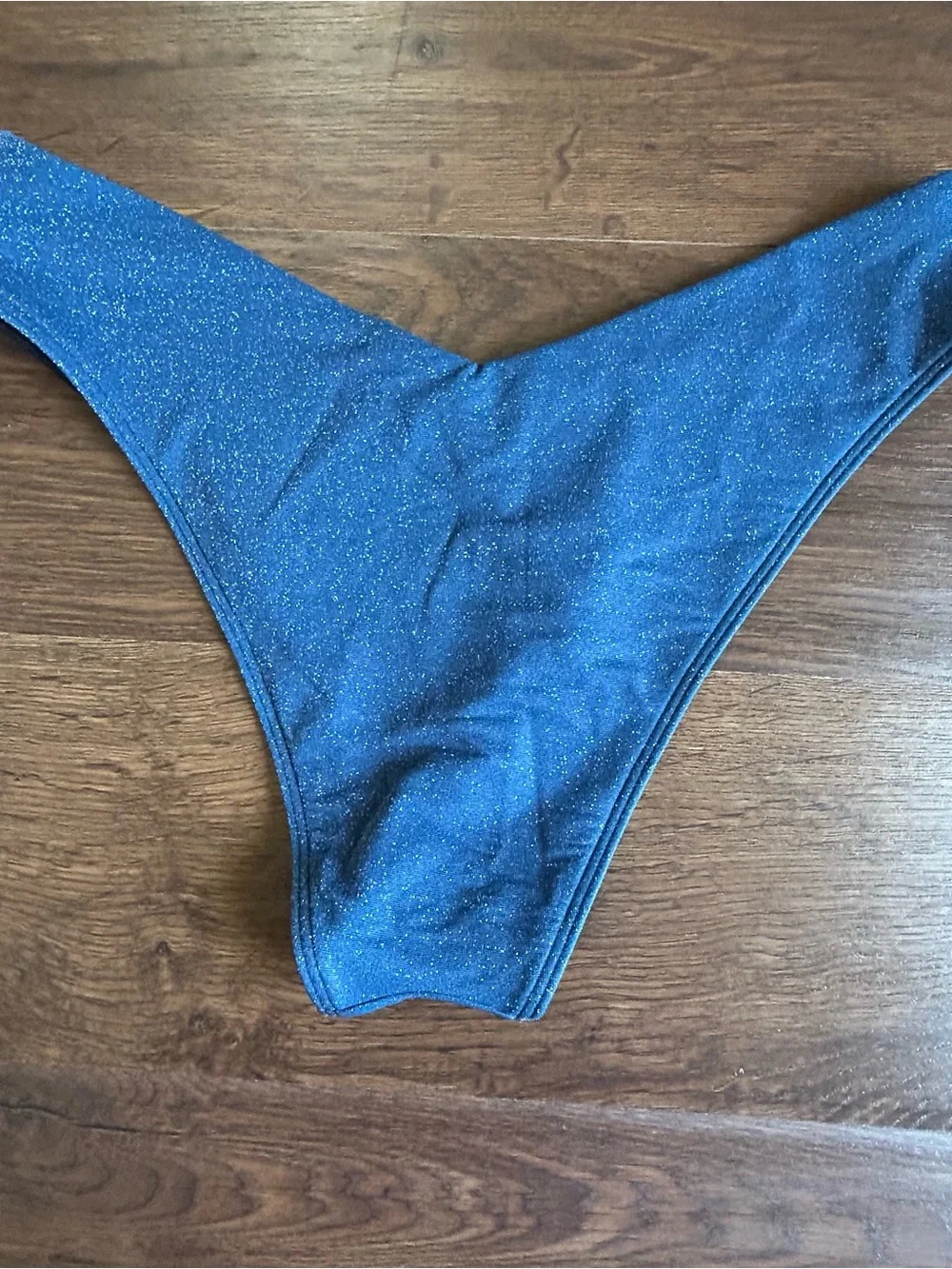 Abercrombie & Fitch High Leg Cheeky Shimmer Bikini Bottoms M